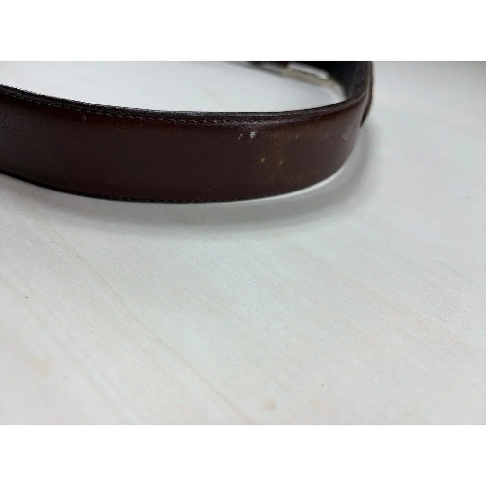 Vintage Carhartt Brown Leather Western Belt Silver Buckle S34 Distressed